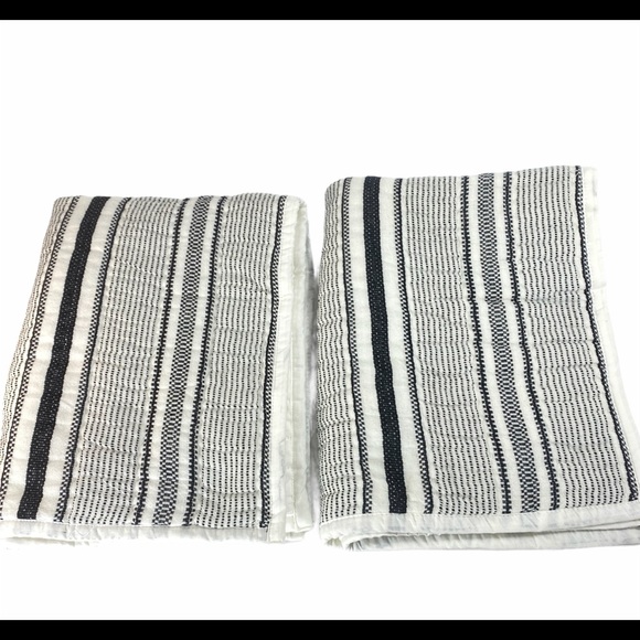 2 Hearth and Hand STANDARD Striped Pillow Shams - Picture 3 of 6